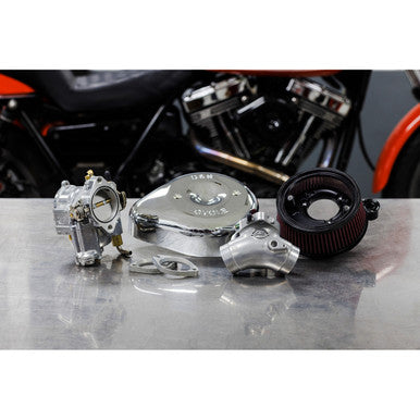 S&S Cycle #110-0151 - Super E Carburetor with Stealth Air Cleaner Kit - Chrome - Twin Cam