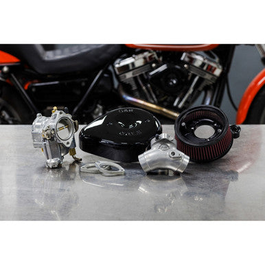 S&S Cycle #110-0146 - Super E Carburetor with Stealth Air Cleaner Kit - Gloss Black - Evolution Big Twin