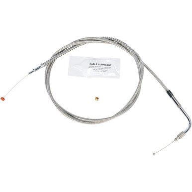 Barnett #102304001712 - Stainless Steel Idle Cable - +12" - '96-'01 Touring