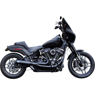 S&S Cycle #550-1104 - 2-into-1 Qualifier Exhaust System - 50-State - Black - Softail