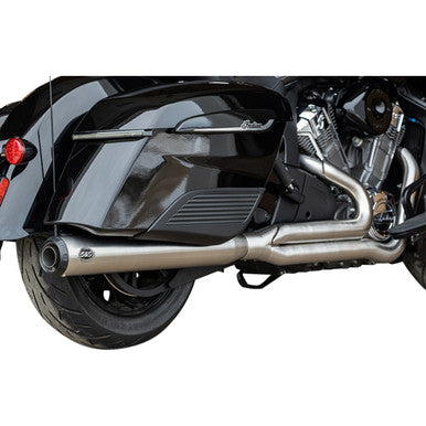 S&S Cycle #550-1130 - 2-into-1 Qualifier Exhaust System - Brushed Stainless Steel - Race Only - Indian with PowerPlus
