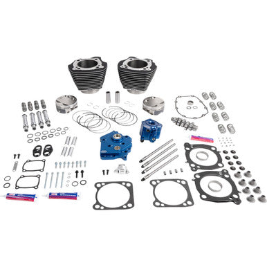 S&S Cycle #310-1393A - Power Package - Oil Cooled - 496 Gear Drive - Wrinkle Black w/Highlight - M8