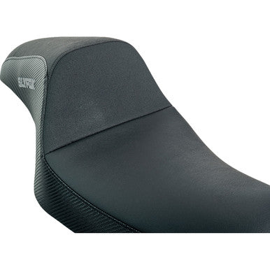 Slyfox #4684B-slyfox - Drifter Seat - Gray Logo - Black Vinyl w/ Slipstop - Carbon Fiber - XL '04-'22