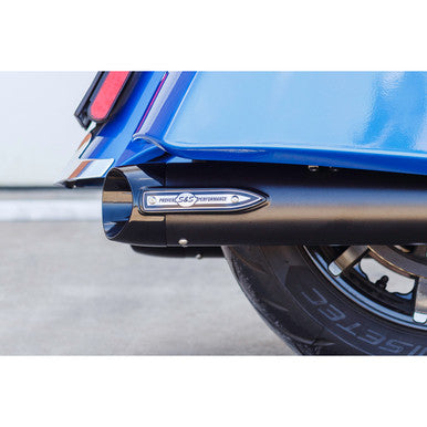 S&S Cycle #550-1075 - 4" Broadhead Slip-On Mufflers - Slash Cut - Black