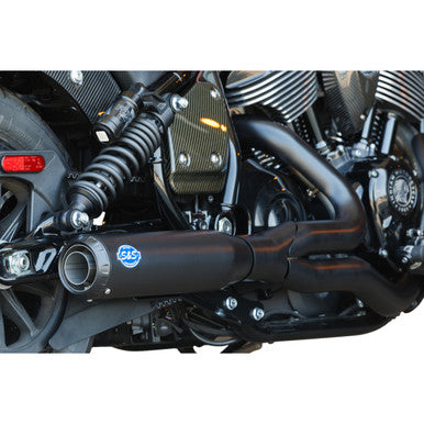 S&S Cycle #550-1116 - 2-into-1 Qualifier Exhaust System - Guardian Black - 49-State - Indian Chief