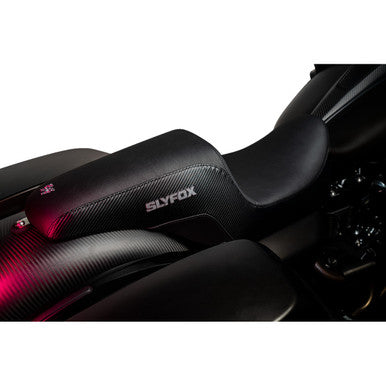 Slyfox #0801-1615 - Drifter Seat - Gray Logo - Smooth Vinyl - Carbon Fiber - FL '08-'23