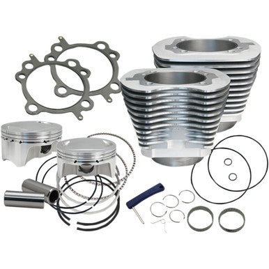 S&S Cycle #910-0642 - 4" Big Bore Bolt-In Sidewinder® Cylinder Kit - 100" - Silver