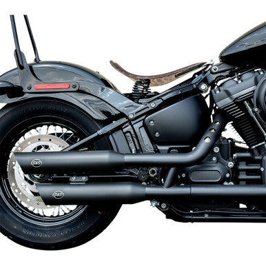 S&S Cycle #550-0752B - Slash-Cut Slip-On Mufflers - 50 State - Guardian Black - FLFB