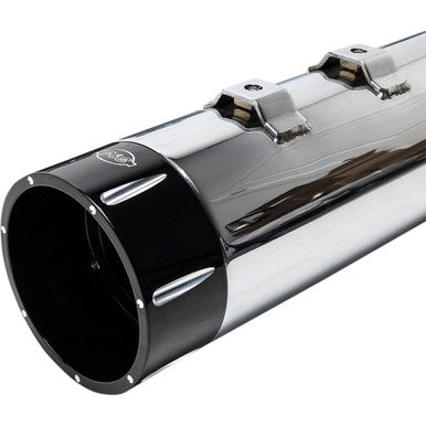 S&S Cycle #550-0623 - 4-1/2" MK45 Performance Mufflers - Chrome with Black Tracer