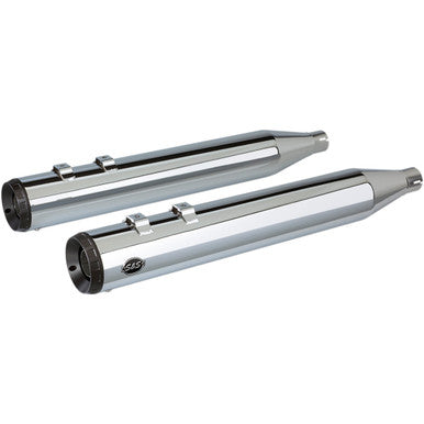 S&S Cycle #550-0689 - Grand National Slip-On Mufflers - Chrome - FLT '95-'16